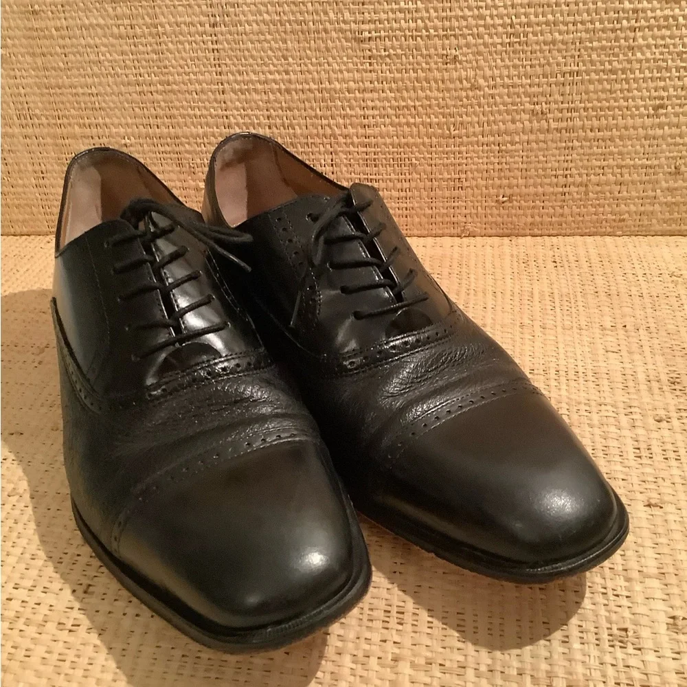 Classic Men's Black Leather Oxford Dress Shoes 8